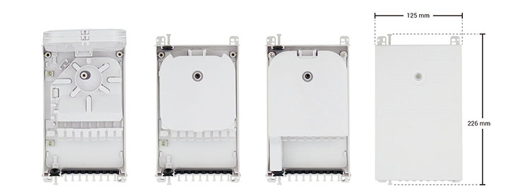 Fiber Optic Indoor Termination Box | 8 Fibers 48 Splices 8 Patch